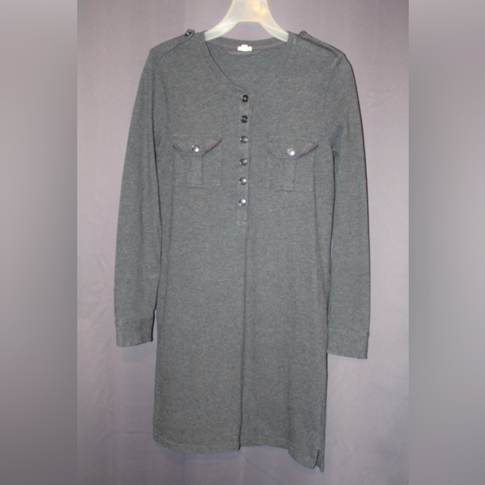 J crew women’s grey sweater dress long sleeves size Small